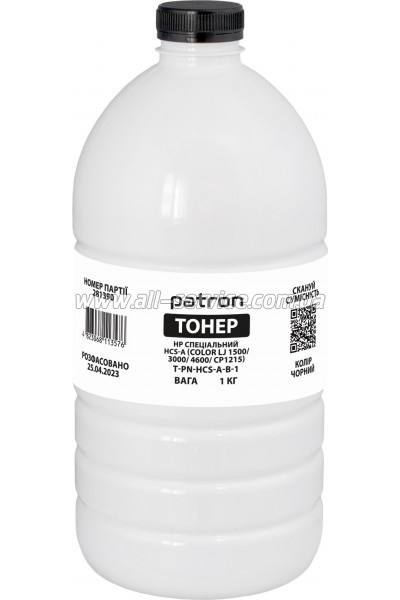 Тонер Patron HP Special HCS-A бутль 1кг Black (PN-HCS-A-B-1) Тонер Patron HP Special HCS-A бутль 1кг Black (PN-HCS-A-B-1)