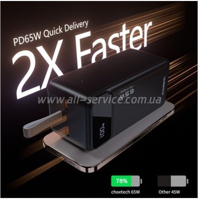 ������� ������������� Choetech 50000mAh PD 65W (B733-CCBK)