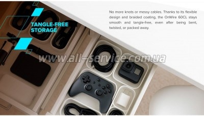 ���� ������ USB-C to USB-C 1.0m OnWire 60CL C-C 60W COLOR Braided 1m Light Blue Canyon (CND-CCAP60AB10LBL)