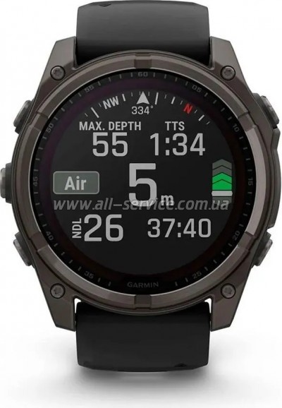 �����-���� Garmin fenix 8 51mm,Saph Solar,CrbnGry Ti/Blk,Blk/PblGryBnd (010-02907-11)