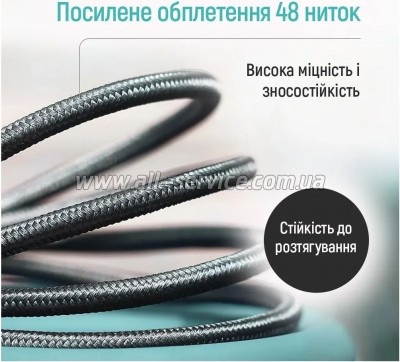 ���� ������ USB 2.0 AM to USB-C 2.0m 3A zinc alloy braided black ColorWay (CW-CBUC099-BK)