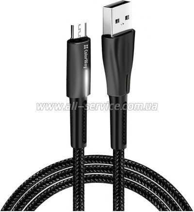 ���� ������ ColorWay USB 2.0 AM to Micro 5P 1.0m zinc alloy + led black (CW-CBUM035-BK)