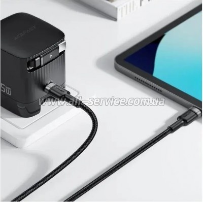 ���� ������ USB-C to 2xUSB-C 1.2m 100W nylon black Acefast (6974316285120)