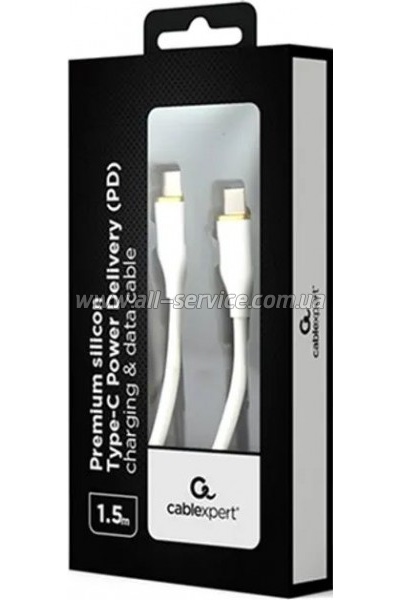 ���� ������ USB-C to USB-C 1.5m 3A Cablexpert (CC-USB2S-CMCM-1.5M-W)