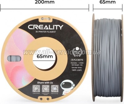 ������� ��� 3D-�������� Creality PLA matte 1��, 1.75��, gray (3301010299)
