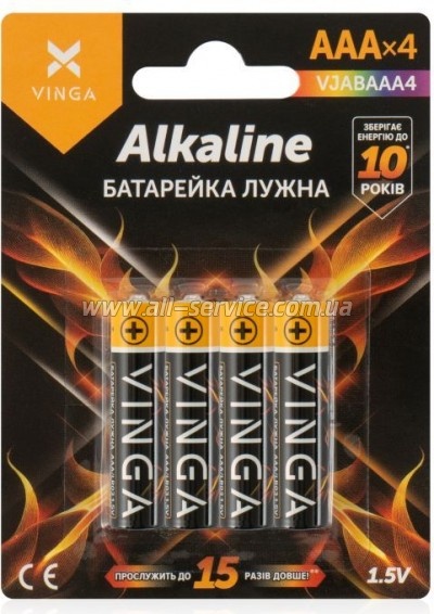  Vinga AAA LR03 Alkaline 4pcs (VJABAAA4)