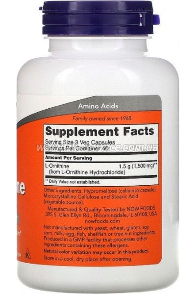  Now Foods , L-Ornithine, 500 , 120   (NOW-00122)