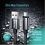 ���� ������ USB 2.0 AM to USB-C 1.0m 3A zinc alloy braided black ColorWay (CW-CBUC098-BK)