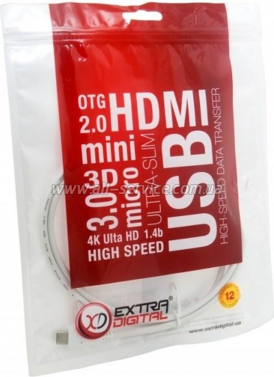 ���� ������ USB 3.0 AM to USB-C 1.0m Extradigital (KBU1673)