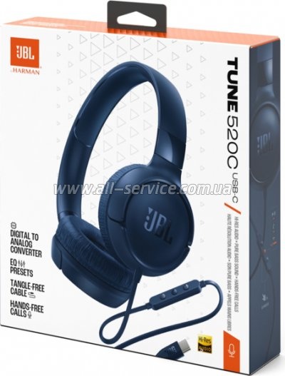  JBL Tune 520C USB-C Blue (JBLT520CBLU)