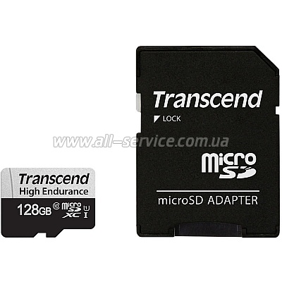   128GB Transcend microSDXC C10 UHS-I U1 High Endurance (TS128GUSD350V)