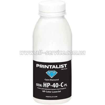 Тонер PRINTALIST HP CLJ универсальный бутль 40г Cyan (HP-40-C-PL) Тонер PRINTALIST HP CLJ универсальный бутль 40г Cyan (HP-40-C-PL)