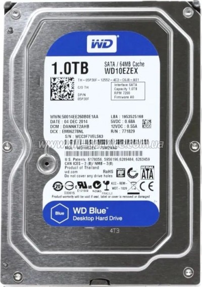  1TB WD 3.5 SATA 3.0 7200rpm 64MB Cache Caviar Blue (WD10EZEX)