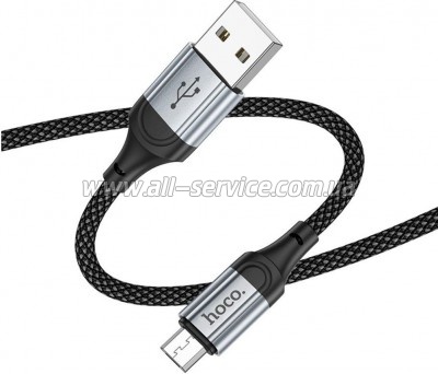 ���� ������ USB 2.0 AM to Micro 5P 1.0m 2.4A nylon X102 black HOCO (6942007608763)