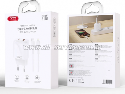 �������� ������� XO 1xUSB-C PD20W + 1xUSB QC3.0 White (L158.white)