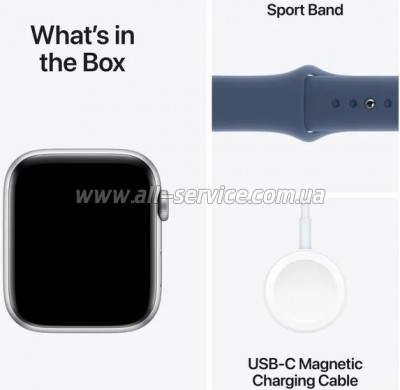 - Apple Watch SE 2024 GPS 40mm Silver Aluminium Case with Denim Sport Band - M/L (MXED3QH/A)