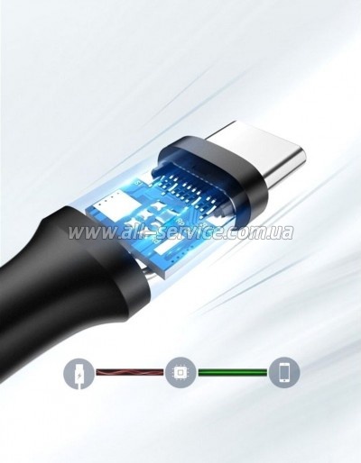 ���� ������ USB 2.0 AM to USB-C 3.0m 3.0A 18W US287 Black Ugreen (60826)