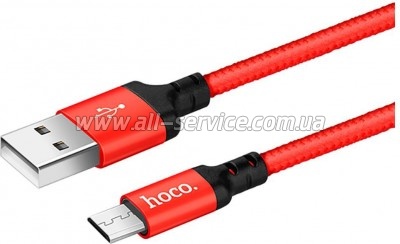 ���� ������ USB 2.0 AM to Micro 5P 1.0m X14 red HOCO (6957531062851)
