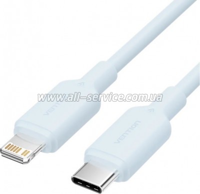 ���� ������ USB-C to Lightning 1.0m PD27W PVC blue Vention (LAKSF)