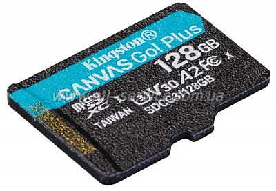   Kingston MicroSDXC 128GB Canvas Go! Plus Class 10 UHS-I U3 V30 A2 + SD- (SDCG3/128GB)