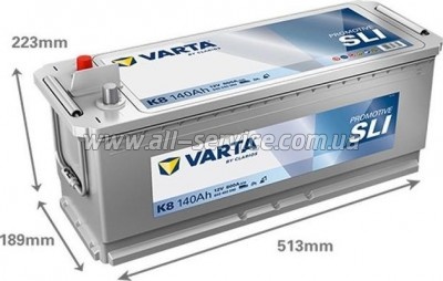 ���������� ������������ Varta ProMotive 140Ah ������(+/-) (800EN) K8 � ����. ���� (640400080)