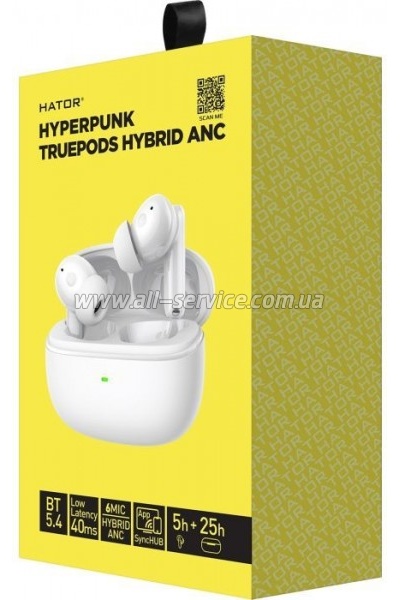  Hator Truepods Hybrid ANC White (HTA432)