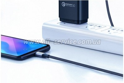 ���� ������ USB 2.0 AM to USB-C 0.25m 3A aluminum braid nickel plating black Ugreen (60124)