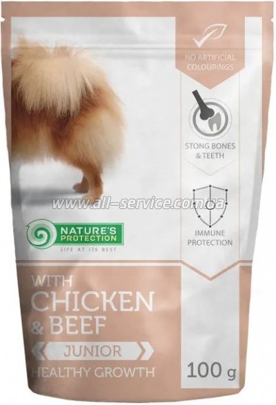 Влажный корм для собак Nature's Protection Healthy Growth для щенков малых пород с курицей и говядиной 100 г (KIK45279) Влажный корм для собак Nature's Protection Healthy Growth для щенков малых пород с курицей и говядиной 100 г (KIK45279)