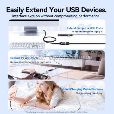 ���� ������ USB 3.2 AM/AF 2.0m 10Gbps PVC black Vention (CBOBH)