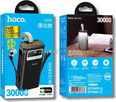 ������� ������������� HOCO 30000mAh Plentiful PD 22.5W Black (DB58 / 715030)