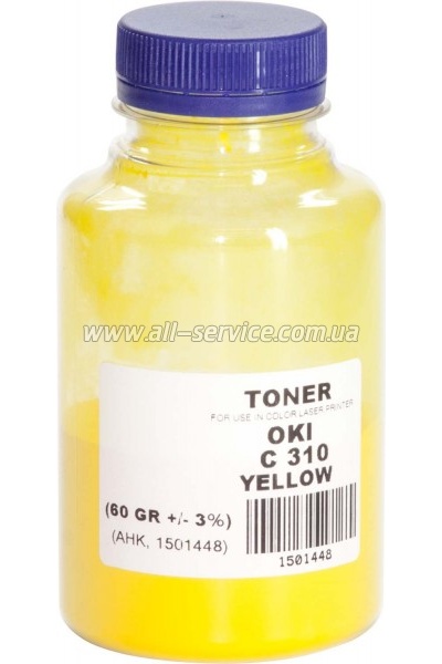 Тонер АНК OKI C310 / 330 / 510 / 530 бутль 60г Yellow (1501448) Тонер АНК OKI C310 / 330 / 510 / 530 бутль 60г Yellow (1501448)