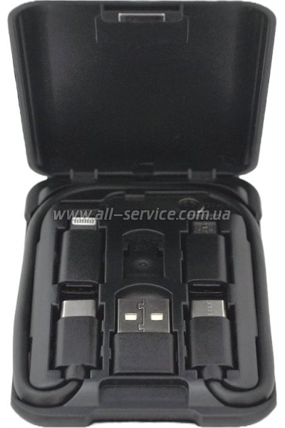 ���� ������ USB 2.0 AM to Lightning + Micro 5P + USB-C 1.0m KSC-325 KUHE 3A Black iKAKU (KSC-325)