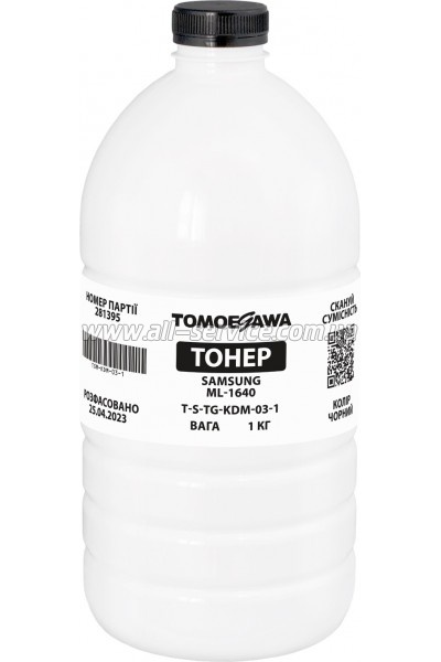 Тонер Tomoegawa Samsung ML-1640 бутль 1кг Black (TSM-KDM-03-1) Тонер Tomoegawa Samsung ML-1640 бутль 1кг Black (TSM-KDM-03-1)