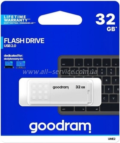  Goodram 32GB UME2 White USB 2.0 (UME2-0320W0R11)