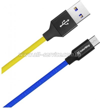 ���� ������ ColorWay USB 2.0 AM to Micro 5P 1.0m National (CW-CBUM052-BLY)