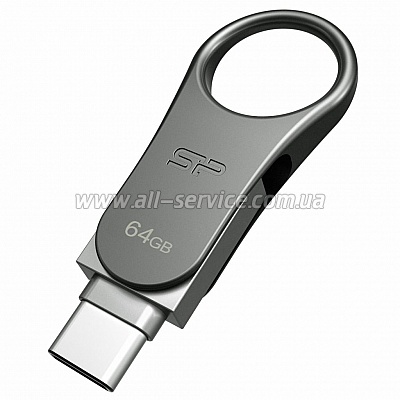  64GB Silicon Power Mobile C80 Silver USB 3.2 (SP064GBUC3C80V1S)