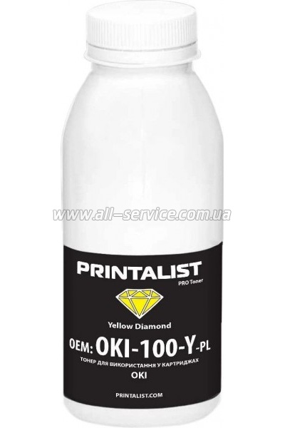 Тонер PRINTALIST OKI Universal бутль 100г Yellow (OKI-100-Y-PL) Тонер PRINTALIST OKI Universal бутль 100г Yellow (OKI-100-Y-PL)