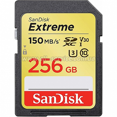   SanDisk 256GB SDXC C10 UHS-I U3 Extreme (SDSDXV5-256G-GNCIN)