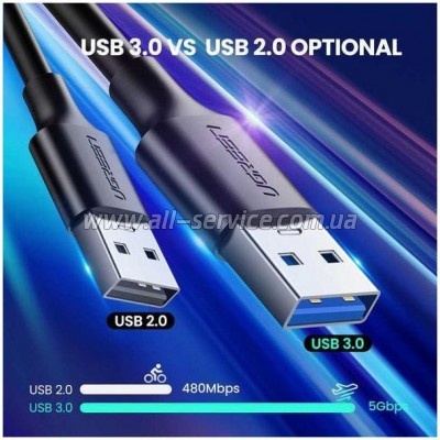 ���� ������ USB 3.0 AM to USB-C 1.0m US184 Black Ugreen (20882)