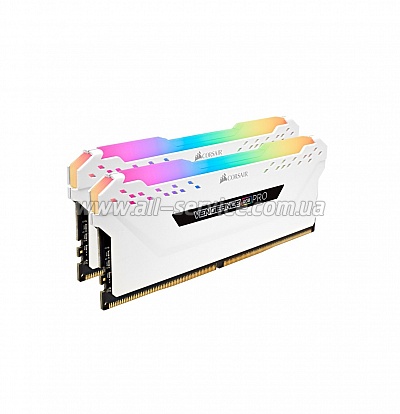  Corsair 16GB (2x8GB) DDR4 3000 MHz Vengeance RGB Pro White (CMW16GX4M2C3000C15W)