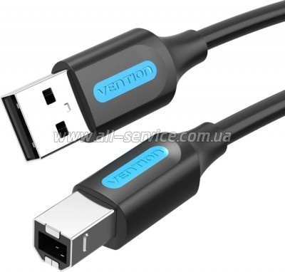 ������ ��� �������� USB 2.0 AM/BM 0.5m PVC black Vention (COQBD)