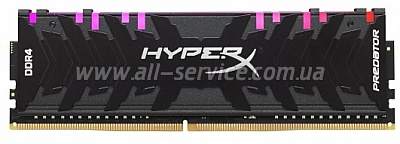  8GB Kingston HyperX Predator RGB DDR4 2933 BLACK CL15 XMP (HX429C15PB3A/8)