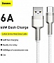 ���� ������ USB 3.1 AM to USB-C 2.0m 6.0A 66W Cafule Series Metal White Baseus (CAKF000202)