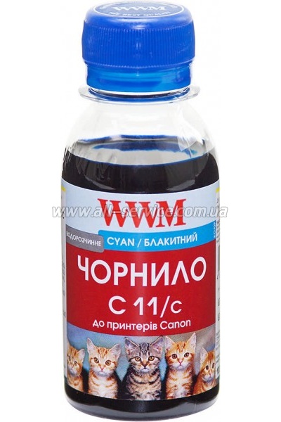 Чернила WWM для Canon CL-511С / CL-513С / CLI-521C 100г Cyan Водорастворимые (C11/C-2) Чернила WWM для Canon CL-511С / CL-513С / CLI-521C 100г Cyan Водорастворимые (C11/C-2)