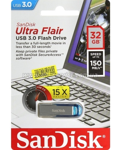  32GB SanDisk USB 3.0 Flair (SDCZ73-032G-G46B)