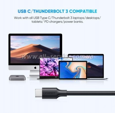 ���� ������ USB-C 3.1 to Micro USB 3.0 1.0m 3A US312 black Ugreen (20103)