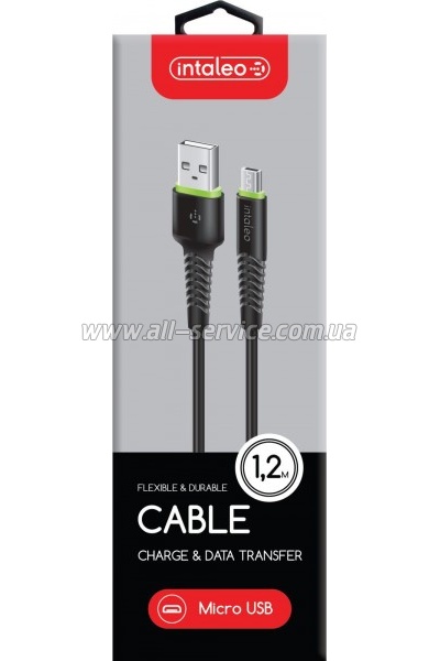 ���� ������ USB 2.0 AM to Micro 5P 1.2m CBFLEXM1 black Intaleo (1283126487453)