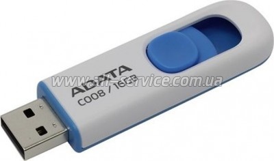  ADATA 16GB C008 White USB 2.0 (AC008-16G-RWE)