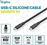 ���� ������ USB-C to USB-C 1.0m USB4 2.0 80G 240W 16K silicone black Digitus (AK-300350-010-S)