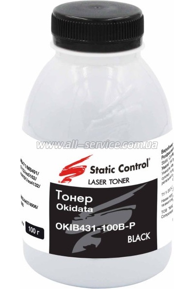 Тонер SCC Okidata B431 бутль 100г (OKIB431-100B-P) Тонер SCC Okidata B431 бутль 100г (OKIB431-100B-P)